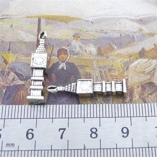 BULK 30pcs Alloy Metal Antique Silver Plated Lighthouse Charms Pendants 5*27mm