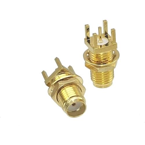 10pcs SMA female nut bulkhead solder for 1.6mm PCB mount RF connector