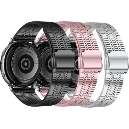 20 22mm New Stainless Steel Band For Samsung Active 1 2 40 44mm Metal Wrist Strap For Galaxy 42 46mm Watch 3 41 45mm S3 Bracelet