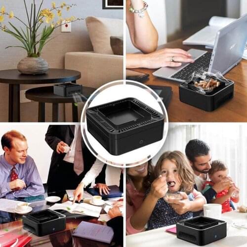 USB Rechargeable Smokeless Ashtray Secondhand Smoke Air Filter Purifier for Home Office Car GQ