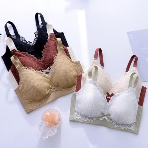 Roseheart Women Fashion Red Green Padded Bra Sets Lovely Lace Bow Mesh Panties Wireless Underwear Sexy Lingerie Sets C