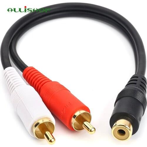 RCA Female to 2 RCA Male Y Cable Stereo Audio Cable with OFC Conductor Dual Shielding Gold Plated Metal Shell Flexible PVC Jacke
