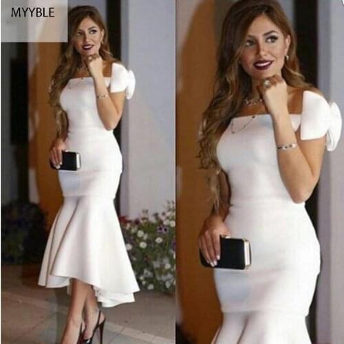 Tea Length Evening Dress 2021 Mermaid abendkleider New Arrival Formal Evening Dresses Arabic Evening Gowns Robe de Soiree