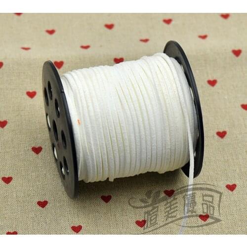 1pc/lot DIY jewelry accessories, 2.5X1.5 white South Korea plush leather cord 100 yards free shipping