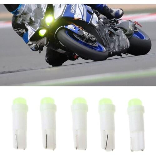10 Pcs Set T5 1 COB LED Dashboard Licence Plate Speed Wedge Light Car Bulb
