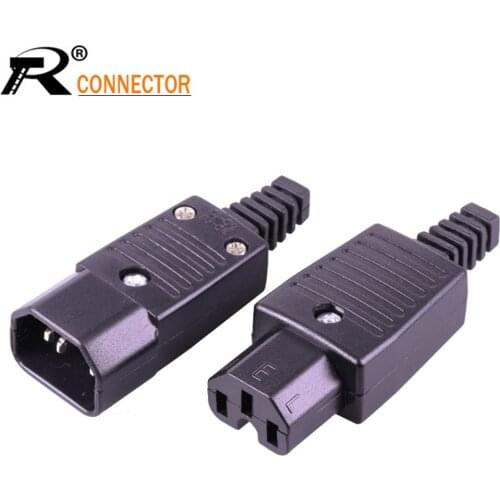 20pcs 220V AC power jack&plug terminal 3pin AC/DC plug power Electronic connector wire connector male to female