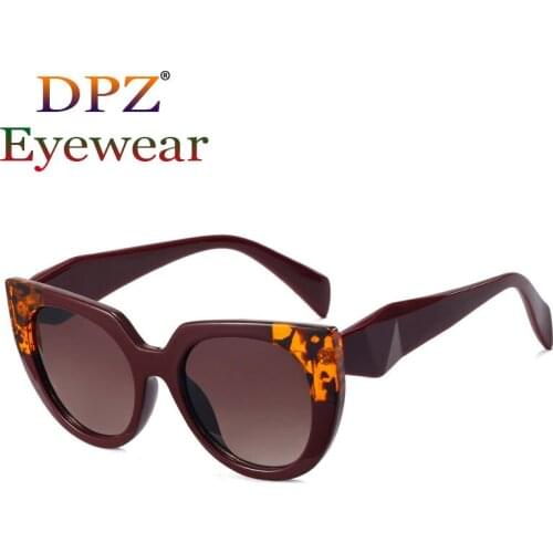 2021 New Fashion Two-tone Trend Unique Oversized Sunglasses Woman Brand Design Cat Eye Sunglasses Oculos De Sol 95323