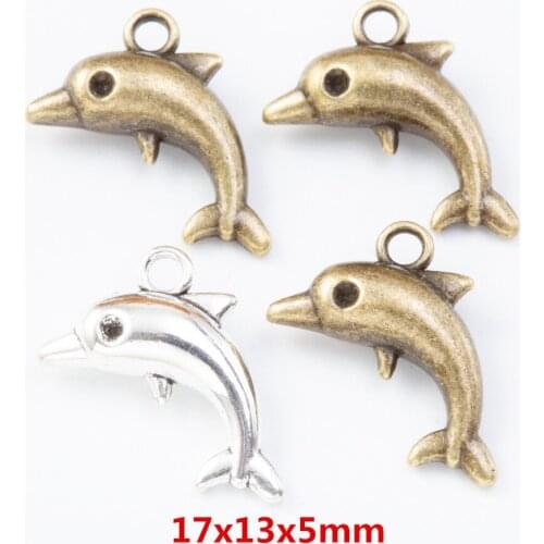 40 pieces of retro metal zinc alloy whale pendant for DIY handmade jewelry necklace making 7749