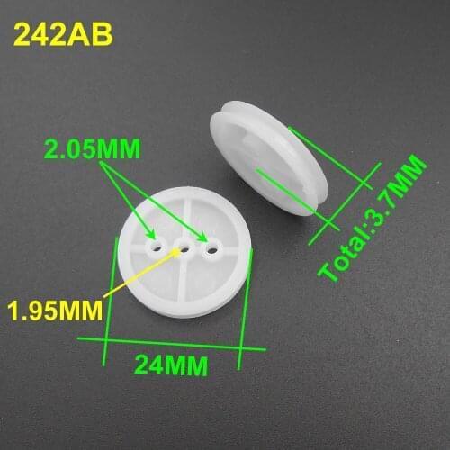 500PCS/LOT X 24MM Plastic Pulley Gear Model Motor Wheels Outer Dia. 24mm Shaft Inner Dia. 2mm 1.95MM NEW HQ White AB *FD175X500