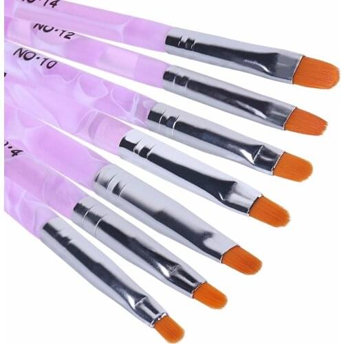 7pcs Nail Art Acrylic Brush Pens Nail Brushes kit UV Gel Nail Polish Painting Drawing Brushes Set Manicure Tools