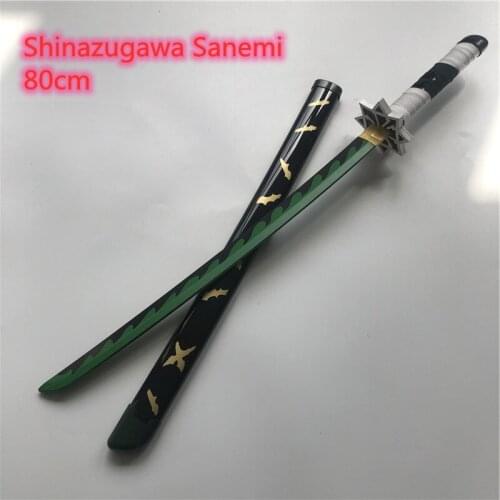 80cm Kimetsu no Yaiba Sword Weapon Demon Slayer Shinazugawa Sanemi Rengoku Kyoujurou Cosplay Sword Ninja Knife wood Weapon Prop