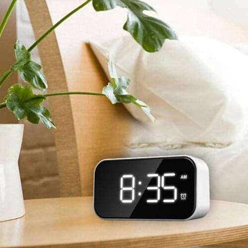 ABS 1 Set Ornamental No Radiation 5 Inch 6 Levels Brightness ABS LED Clock 2 Colors Alarm Clock Portable for Living Room