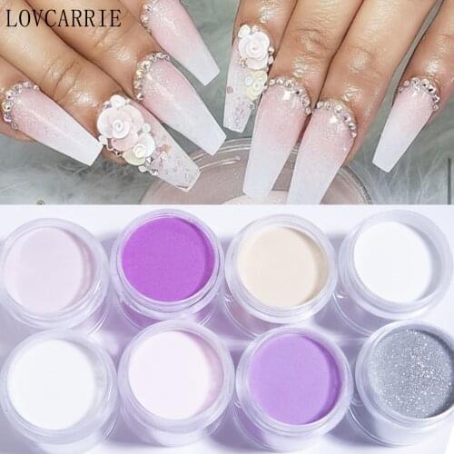 1 Jar Nude Acrylic Powder White Pink Color 3D Acrylic Nail Powder Glitter Polymer Builder Nails Supplies Crystal Dip Pigment Set