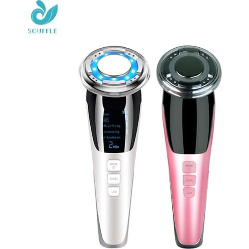 Souffle EMS Photon Beauty Instrument Hot and Cold Profissional Face Wrinkle Lifting Facial Skin Care Device Facial Massager