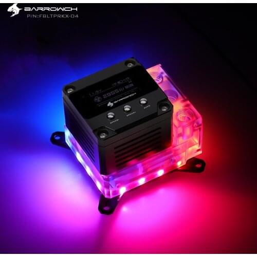 BARROWCH AIO CPU Water Cooling Kit For ITX Case,Block+PWM Pump+Reservoir+OLED Display,5V ARGB For INTEL,AMD,X99 X299,FBLTPRK-04