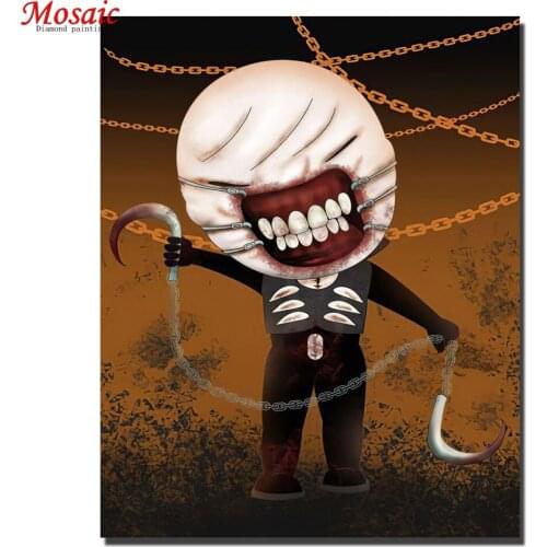 Horror Doll 5D Diamond Painting cartoon clown Square/Round Embroidery Cross Stitch Kit Painting Mosaic DIY Home Decoration Gift