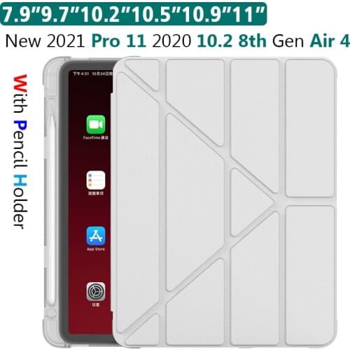 Case For iPad Pro 11 2021 2020 2018 Case With Pencil Holder Funda For iPad Air 1 2 3 4 9.7 5th 6th 10.2 7th 8th generation Case