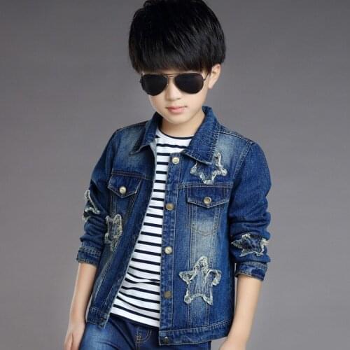 Spring Autumn Children Denim Jacket Casual Style Kids Unisexed Denim Jacket Outerwear Coat Teens Boy Girls Fashion Outwear 4-13Y