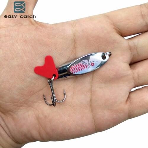 Easy Catch 2pcs 10g Hard Metal Spoon Fishing Lures Saltwater Fishing China Silver Jig Trout Spinner Bait Fishing Blade Wobblers