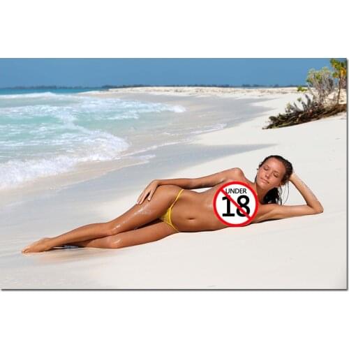 Hot Beauty on the Beach Canvas Poster Print Wall Art Painting for Living Room Nordic Decor