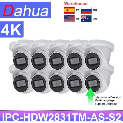 Dahua Original IPC-HDW2831TM-AS-S2 8MP 4K HD IP Camera PoE IR 30m WDR IP67 H.265 Mic IVS Camera CCTV Security Camara WholeSale