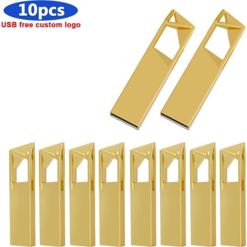 Bulk 10pcs free logo Metal usb flash drive Pen drive Waterproof 64GB 32GB 16GB 8GB 4GB usb 2.0 USB flash flash USB memory stick