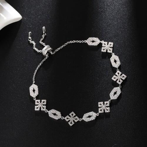 Fashion Cubic Zirconia Court Retro Gothic Bracelet Flower Luxury Design Bracelets For Women Pulseras Mujer zk30