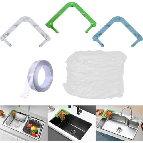 Kitchen Sink Filter Sets Leftovers Sink Mesh Triangle Rack Strainer Bags Trash Gadget Set Drainage Accessories Drain Waste Bins