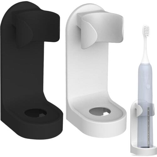 2Pcs Wall-Mounted Toothbrush Holder Plastic Electric Toothbrush holder Rack Storage Organizer Space Saving Bathroom Accessories