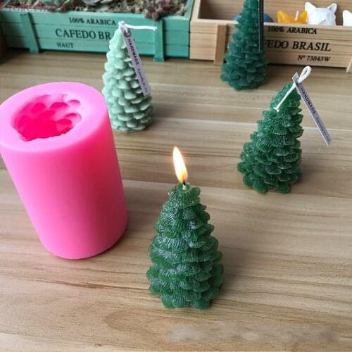 New Fondant Tools Christmas Tree Candle Silicone Mold Cedar Pine Tree Mold Christmas Candle Mold 3d Silicon Fondant Cake Mold