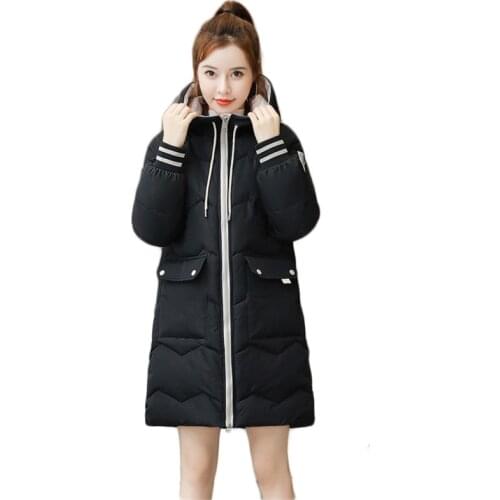 Solid Autumn Winter Coat Women 2021 New Zipper Hooded Cotton Jacket Casual Loose Parkas Plus Size Velet Coats Female