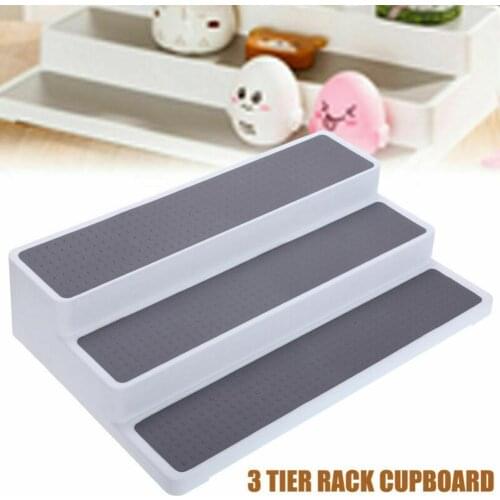 Storage Racks Kitchen 3 Tier Stair Step Design Cabinet Kitchen Spice Rack Jar Cupboard Storage Organizer Shelf Jar Rack Holder