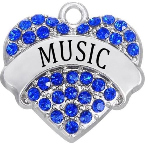 Stylish Wholesale Jewelry Accessories Metal Crystal Music Name Charm 2016 Popular