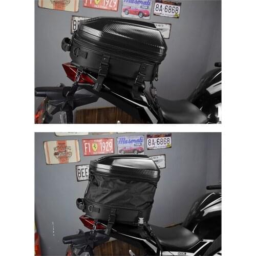Motorcycle Seat Bag Waterproof Bike Tail Bag Expandable Helmet Bag Backpack