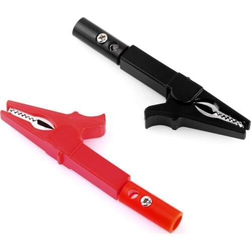 Battery Test Clip 55MM Alligator Clip With Banana Plug 4mm Multimeter Cable Probes Crocodile Red Black Clip Car Auto Test Probe