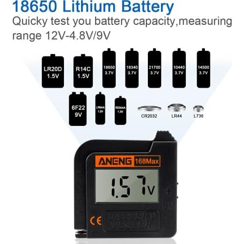 Universal Test AAA AA Button Cell Digital Lithium Battery Capacity Tester Display Check Checkered load analyzer 168Max