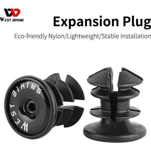 WEST BIKING 2pcs Bicycle Handle Bar End Plugs Nylon Anti-resistance Waterproof Portable Plug Cap MTB Road Bike Cycling Accessory