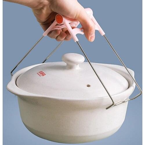 Stainless Steel Pot Pan Gripper Clip blue Handle Take Bowl Clip Anti-scalding Gripper Multi-purpose Bowl Kitchen Accessories