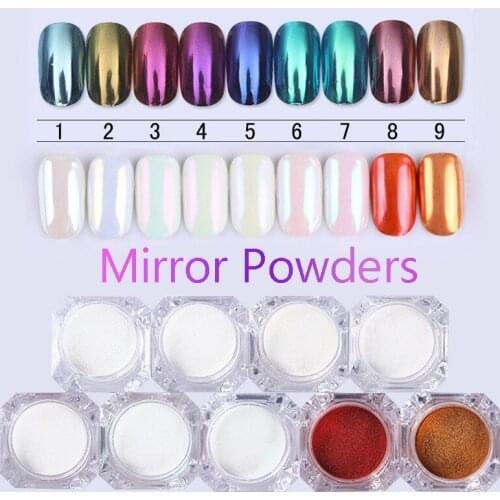 1 Box Pearl Nail Glitter Powder Shimmer Effect Chrome Pigment for UV Gel Polish Shimmer Dip Mirror Dust DIY Nail Decoration