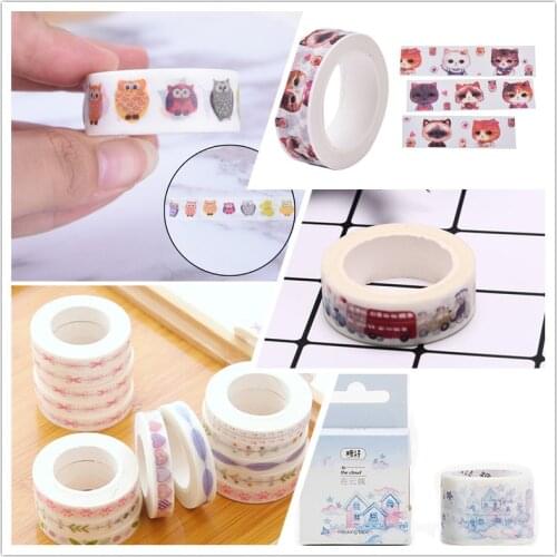 1pc Washi Tape Cartoon Cute Colorful Masking Washi Tape DIY Decor Adhesive Sticker Gift for Kids School Stationery
