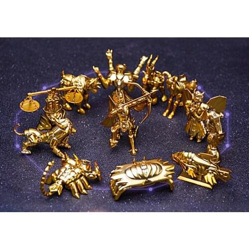 12 pcs/set Saint Seiya mystical clothes golden Saint PVC action figures Collectible Model toys Anime movie Saint Seiya