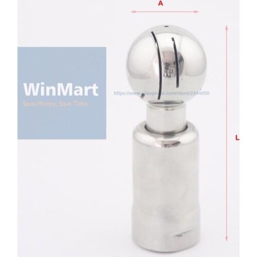 2" BSP DN50 Female Thread 304 Stainless Steel Sanitary Thread Rotary Spray Ball Tank Cleaning Ball