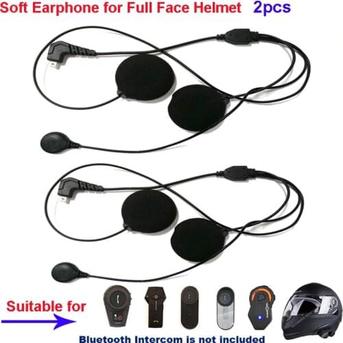 2pcs Motorcycle Intercom Accessories Soft Earphone Earpiece Mic for FDC-01VB T-COMVB TCOM-SC/02 COLO TMAX T-REX Full Face Helmet