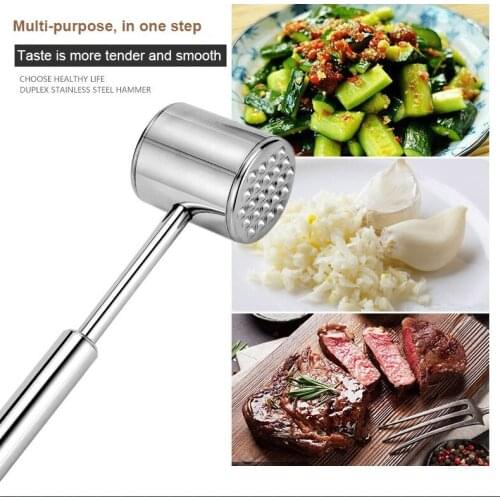 2021Meat Tenderizer Mallet Meat Hammer Stainless Steel Steak Pounder Beef Chicken Stainless Steel Loose Meat Hammer Kitchen Tool