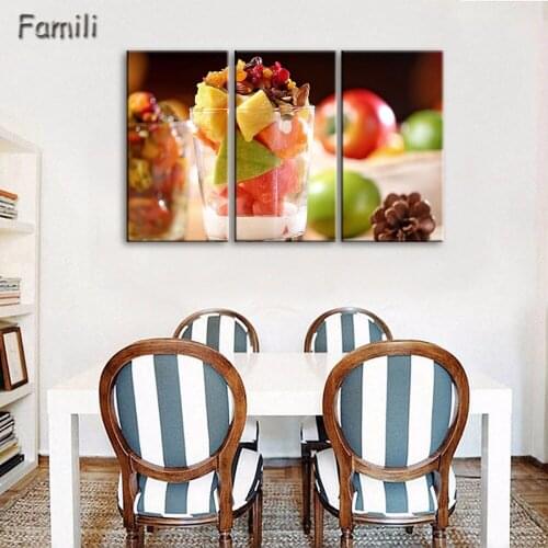 3pcs canvas painting wall Colorful fruit Food Canvas Prints Modern Wall Art Paintings fruit Decor Giclee Artwork for Room Decora