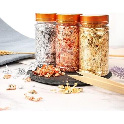 5Gram Imitation Gold Sliver Copper Foil Sequins Glitters Craft Leaf Flake Sheets Bulk Foil Paper For Gilding DIY Nail Art Decor