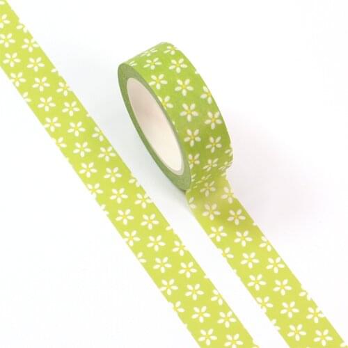NEW 10pcs/Lot Decorative Cute Small Floral on Grass Green Washi Tapes DIY Scrapbooking Planner Adhesive Masking Tape Stationery
