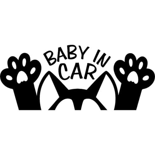 Dogs Baby In Car Vinyl Car Sticker Decal Funny Cute Unique Cat Fashion Bumper Sticker Baby in Car Waterproof TA046