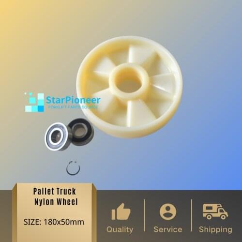 Hydraulic pallet truck wheels hand pallet truck wheel 180x50 mm White Nylon with bearings 6204