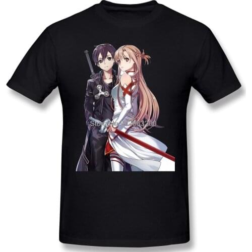 Sword Art Online Alicization Sao New Arrival T-Shirt Asuna And Kirito Of Aincrad Cotton Tees Harajuku TShirt Streetwear Men